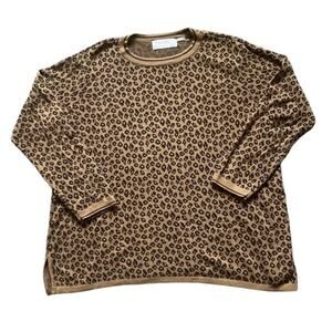 Elisabeth by Liz Claiborne Leopard Print Sweater Oversized Size Large Oversized